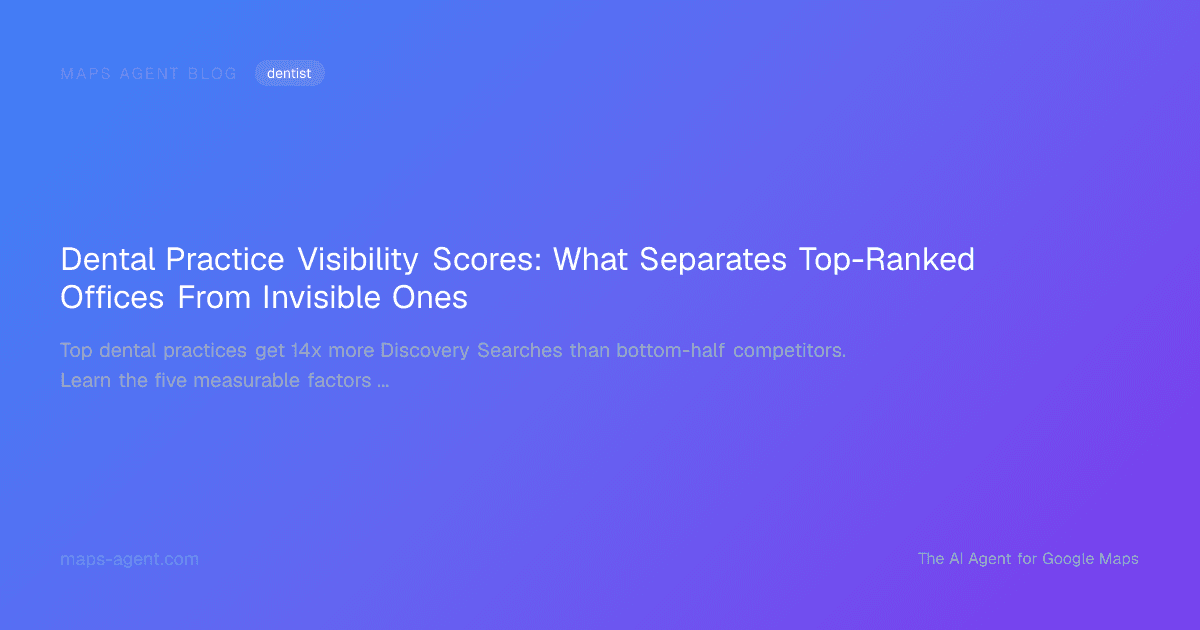Dental Practice Visibility Scores: What Separates Top-Ranked Offices From Invisible Ones — Maps Agent Blog hero card