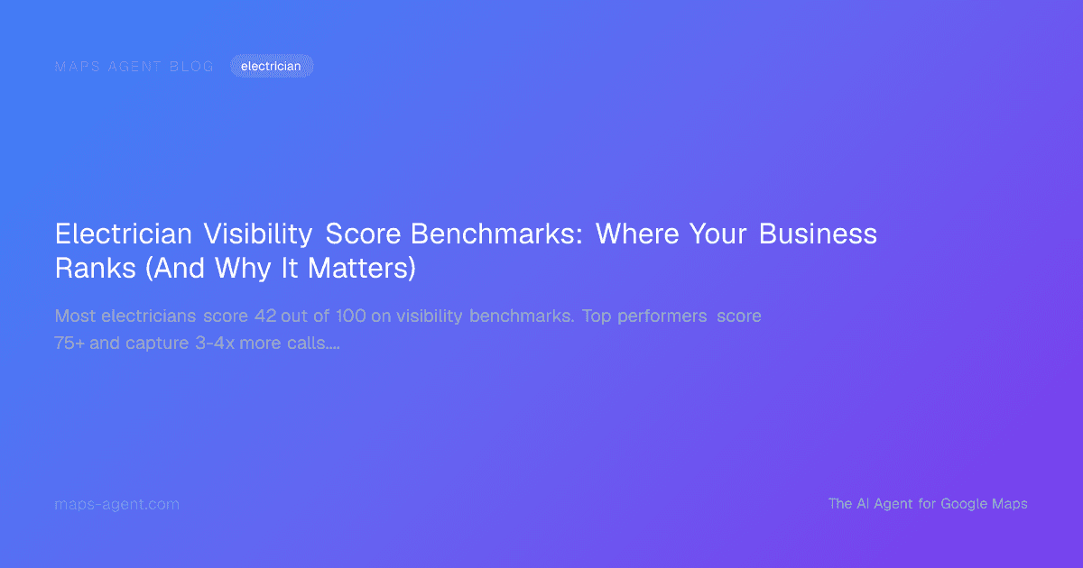 Electrician Visibility Score Benchmarks: Where Your Business Ranks (And Why It Matters) — Maps Agent Blog hero card