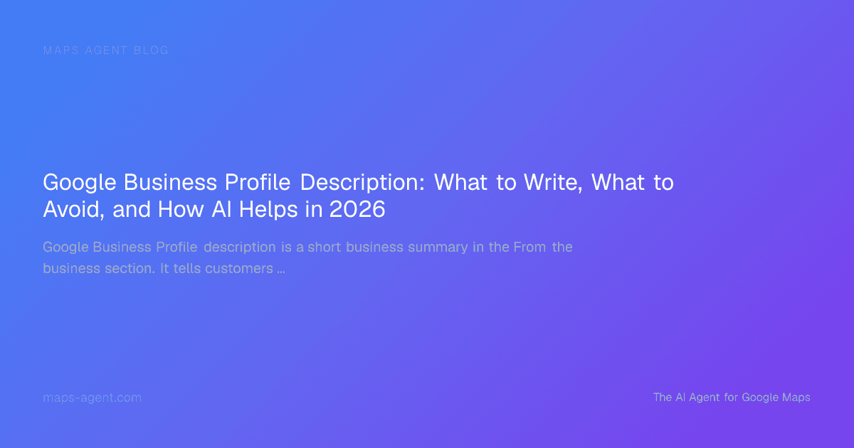 Interface highlighting a business profile description field