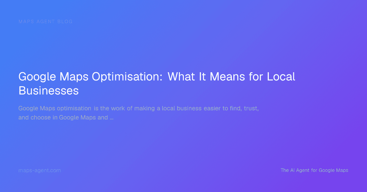 Diagram showing Google Maps optimisation, trust signals, and Visibility Score