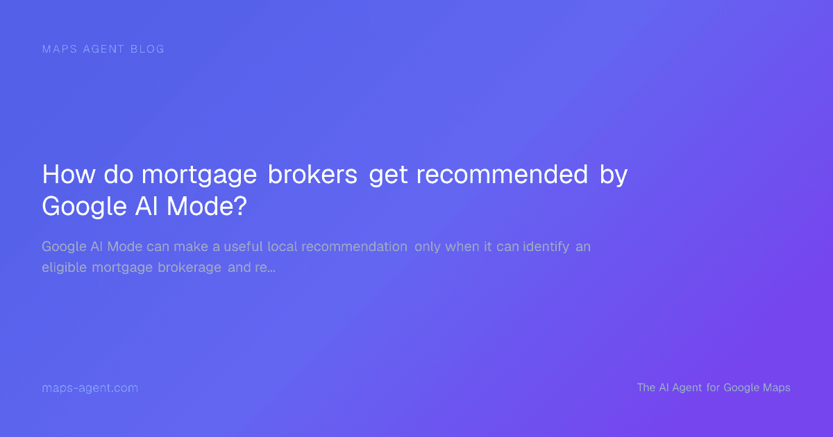 Mortgage broker AI readiness workflow connecting identity, services, location, evidence, and testing