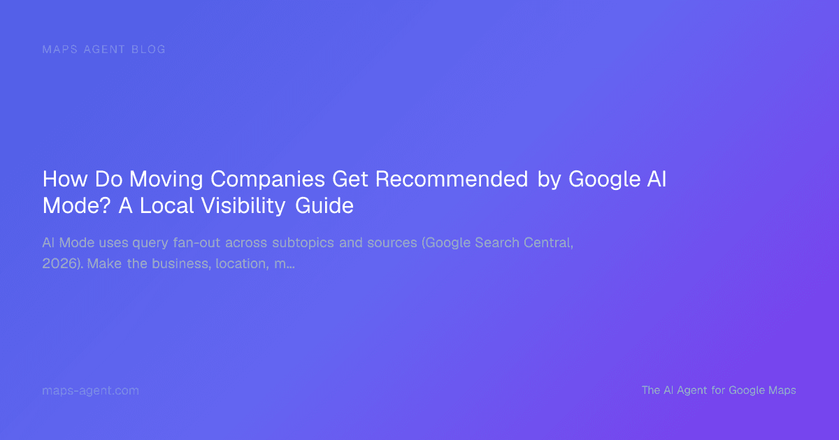 Moving truck connected to profile, website, review, and location signals