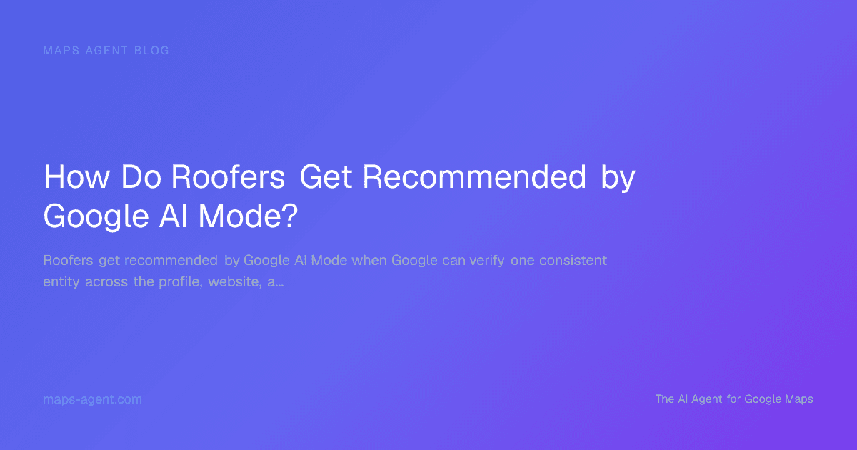 Roofer reviewing local AI recommendation signals on a laptop