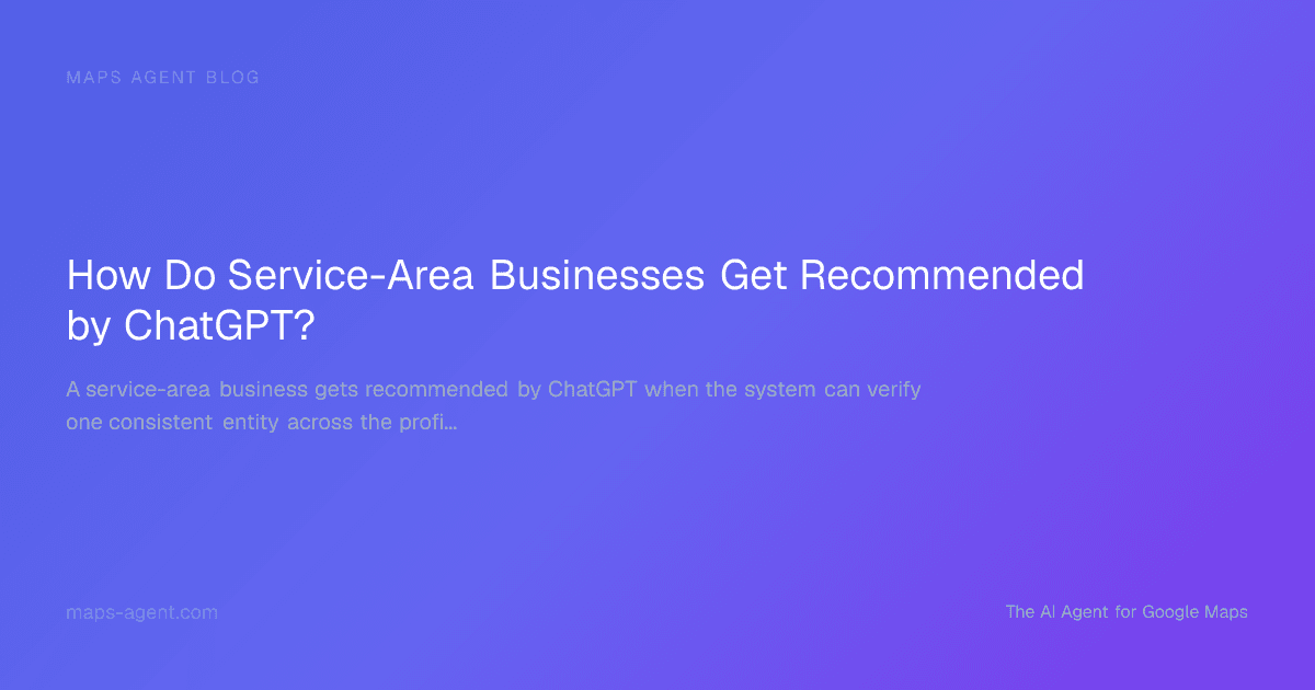 Service-area business owner reviewing ChatGPT search results on a laptop