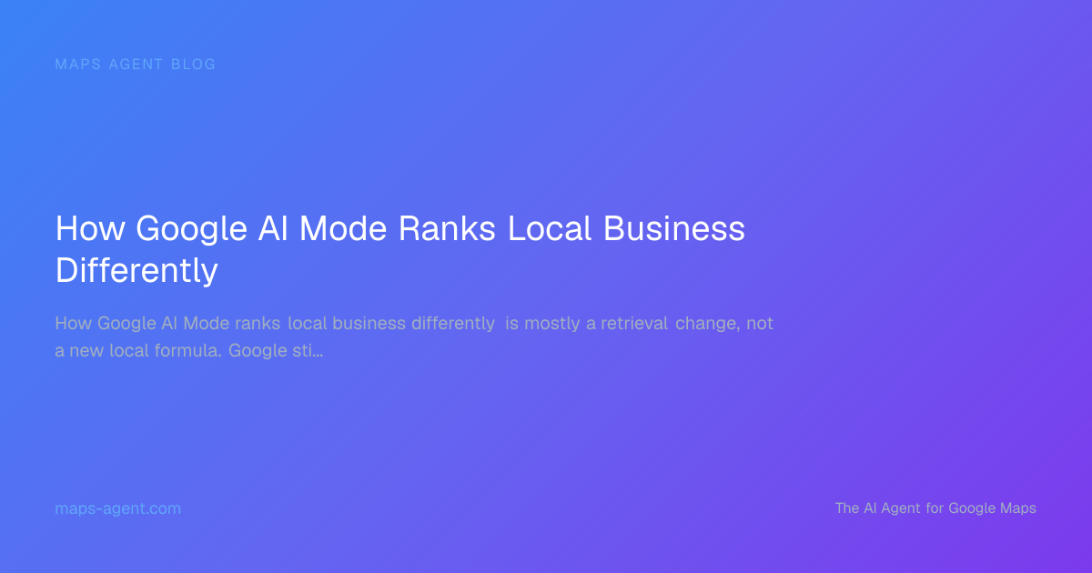 Diagram showing Google AI Mode signals, reviews, citations, and Grid Rank