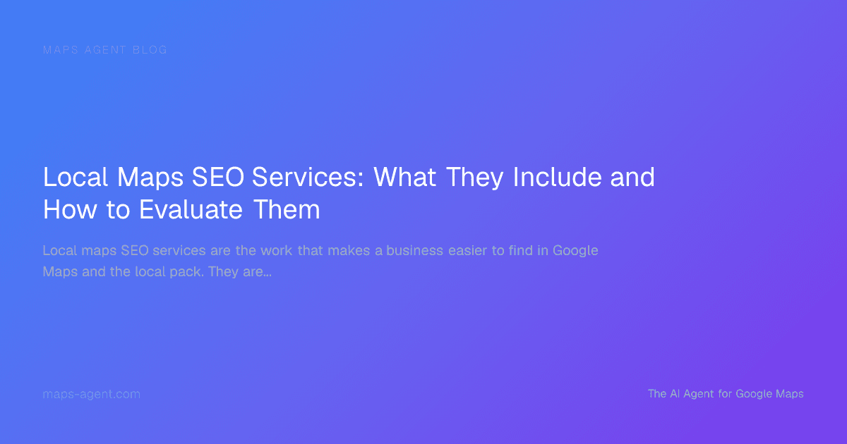 Buyer guide diagram for local maps SEO services and measurement