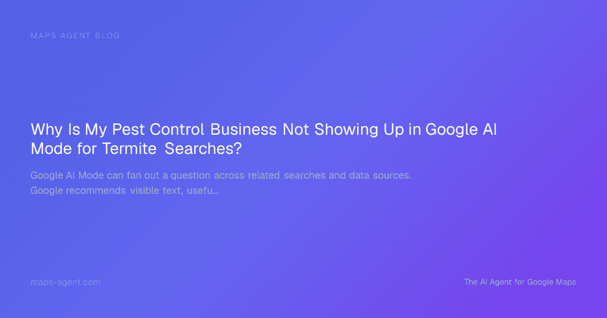 Pest control search signals connecting a business profile and map