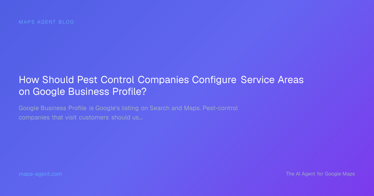 Pest-control service map connecting technicians with named city areas