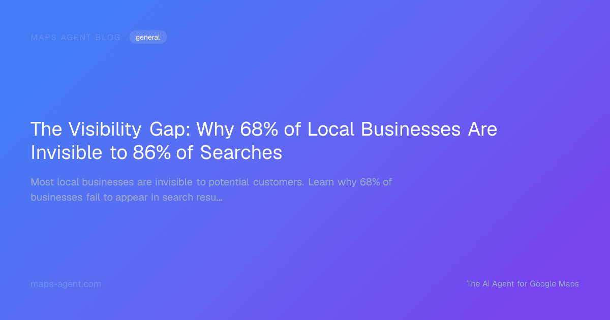 The Visibility Gap: Why 68% of Local Businesses Are Invisible to 86% of Searches — Maps Agent Blog hero card
